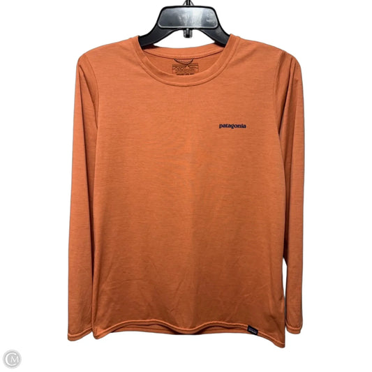 Athletic Top Long Sleeve Collar By Patagonia In Orange, Size: S