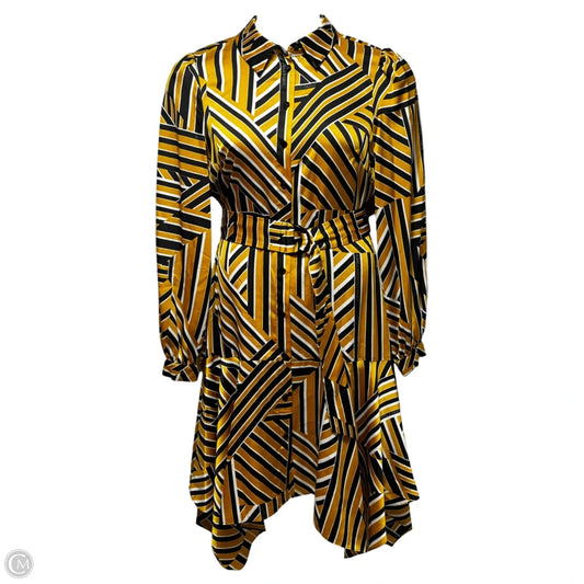 Belted Handkerchief Hem Dress Designer By Karl Lagerfeld In Striped Pattern, Size: 8