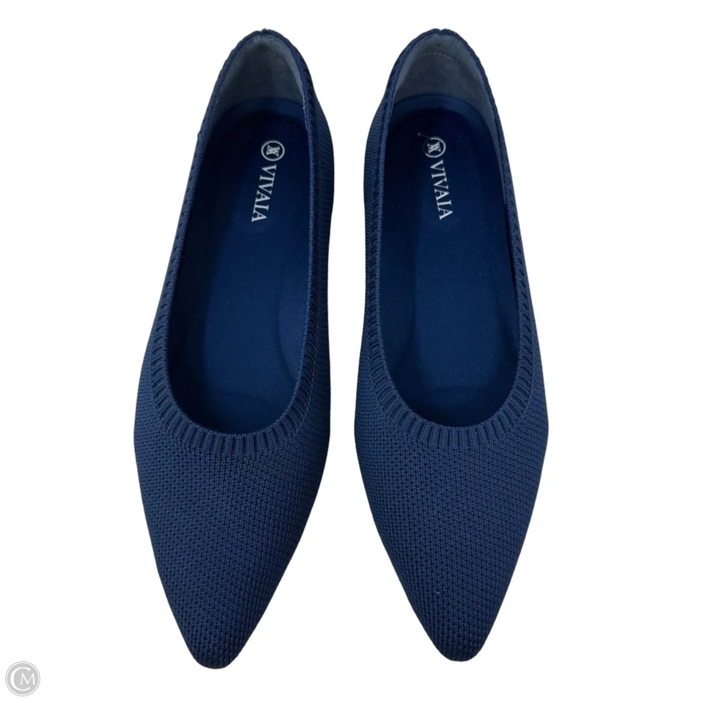 Knit Pointed Toe Shoes Flats By Vivaia In Blue, Size: 6.5
