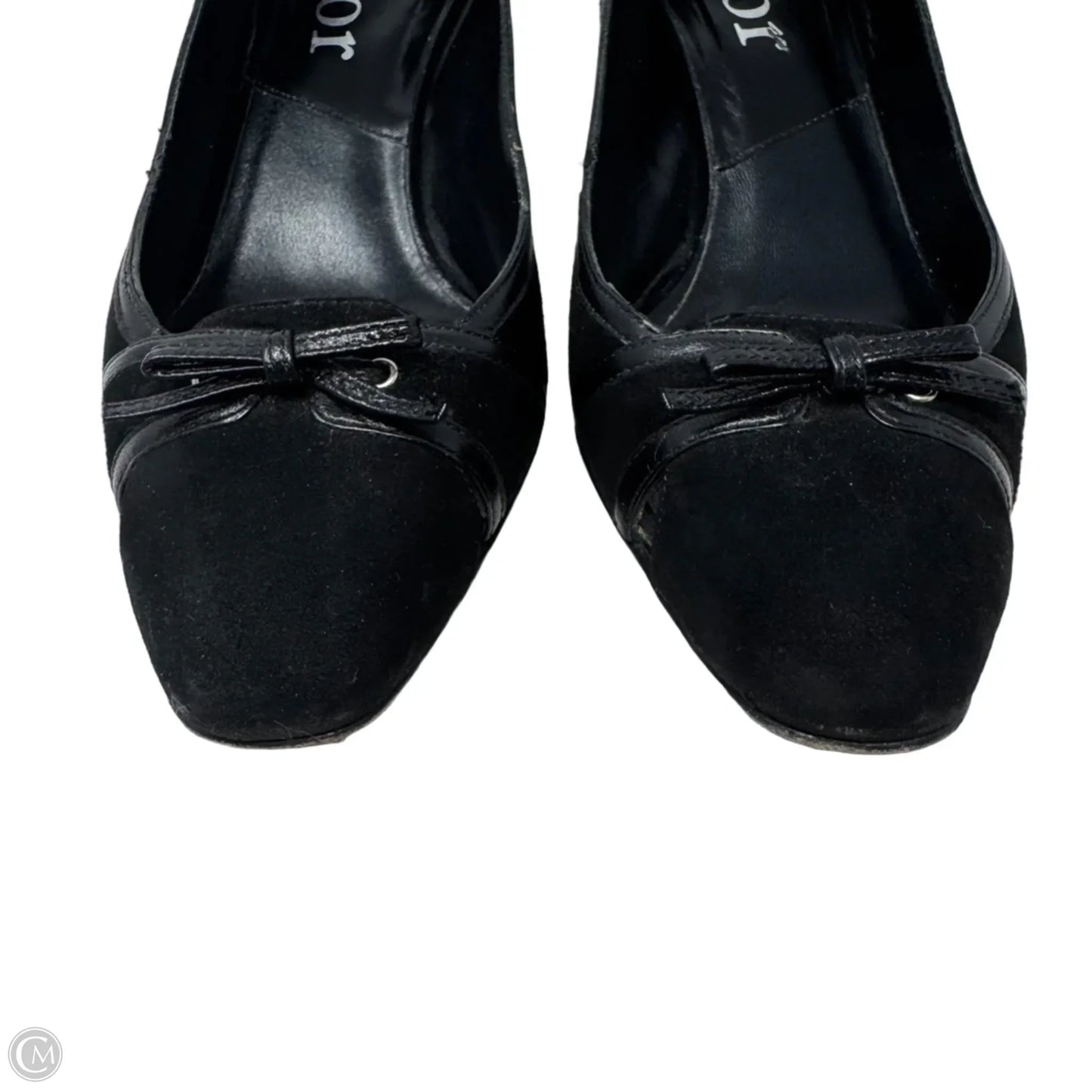 Cutout Kitten Heel Pumps Luxury Designer By Dior In Black, Size: 7.5 (37.5)