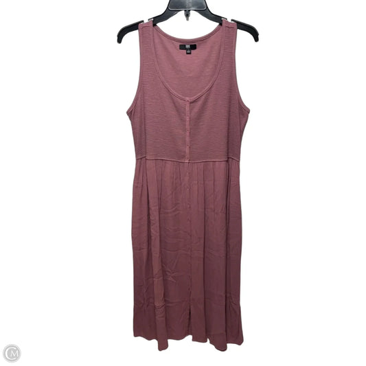Button Front Midi Dress Designer By Frye In Pink, Size: L