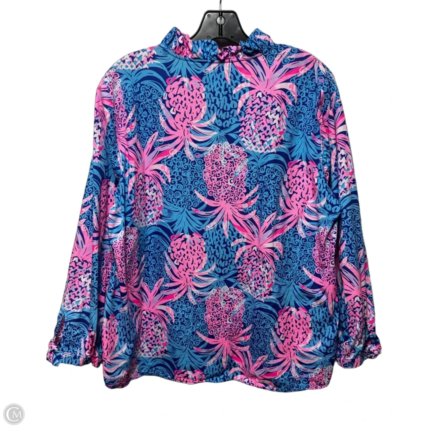 Sherida 100% Cotton Top Long Sleeve Designer By Lilly Pulitzer In Floral Print, Size: L