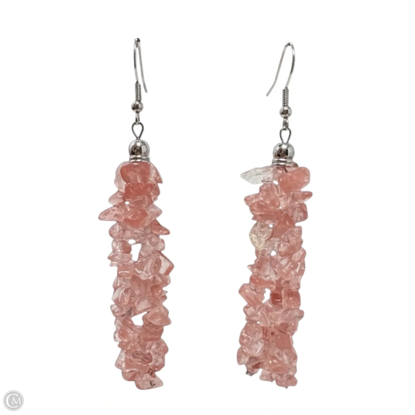 Rose Quartz Tassel Beaded Dangle Earrings