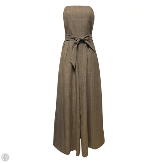 Strapless Wide Leg Jumpsuit By Corey Lynn Calter In Plaid Pattern, Size: S