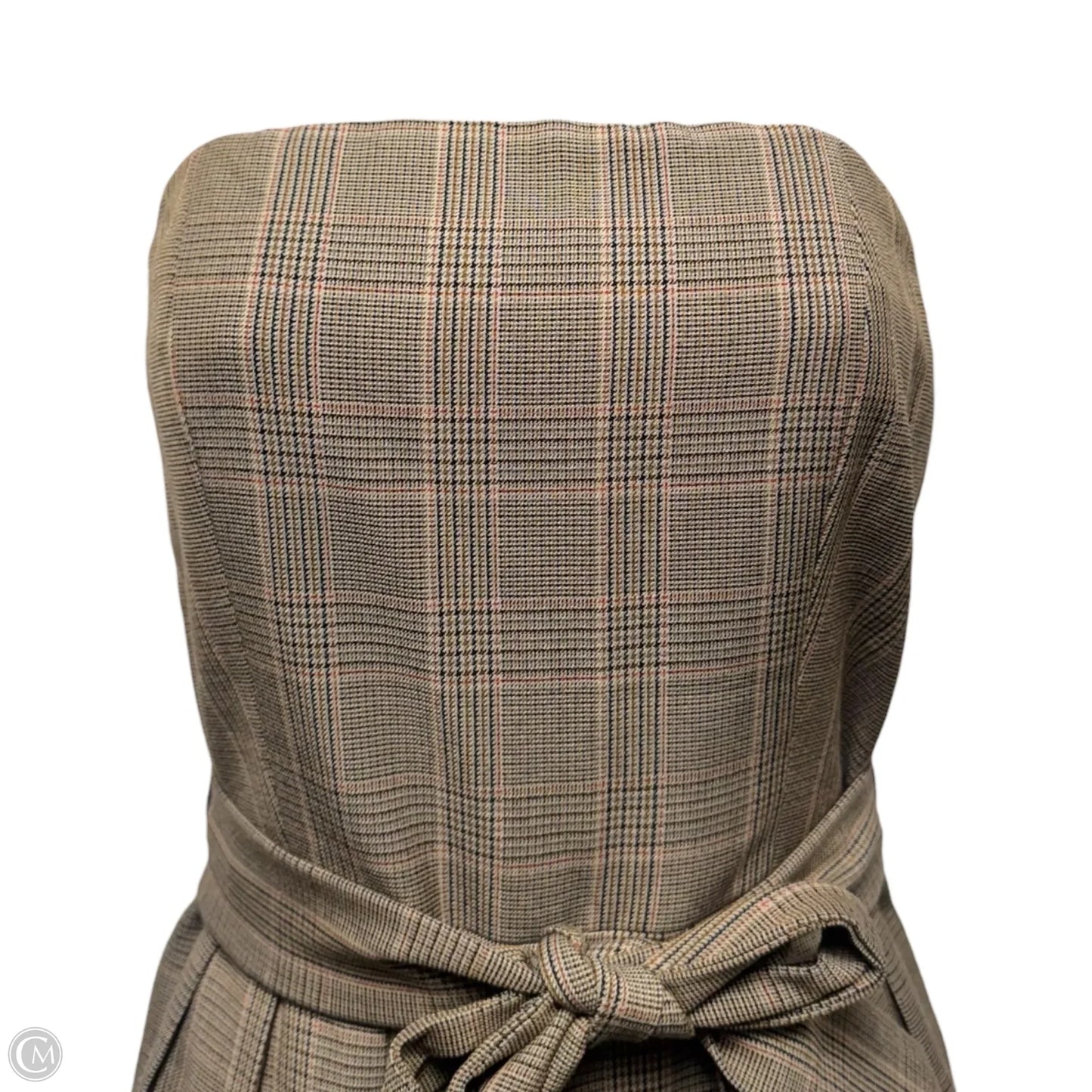 Strapless Wide Leg Jumpsuit By Corey Lynn Calter In Plaid Pattern, Size: S