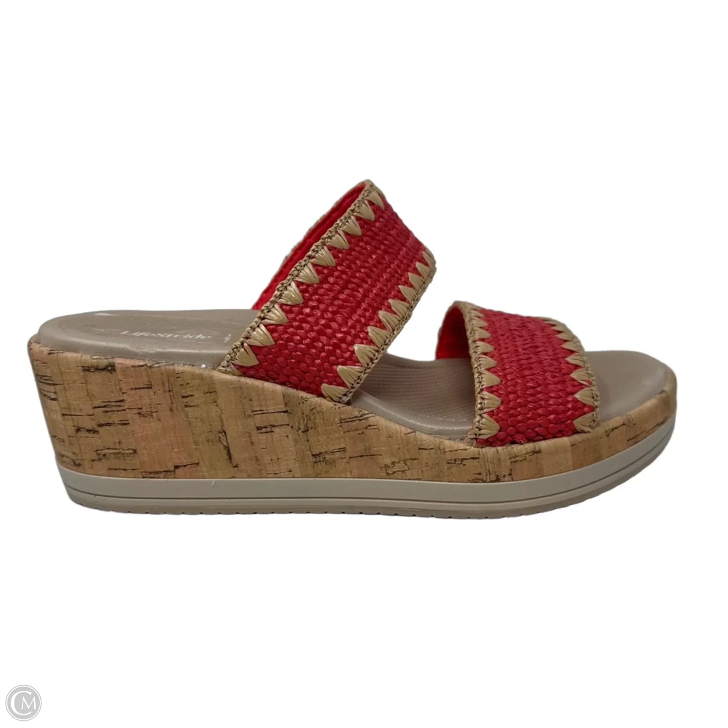 Resort Wedge Sandals By Life Stride In Orange, Size: 7