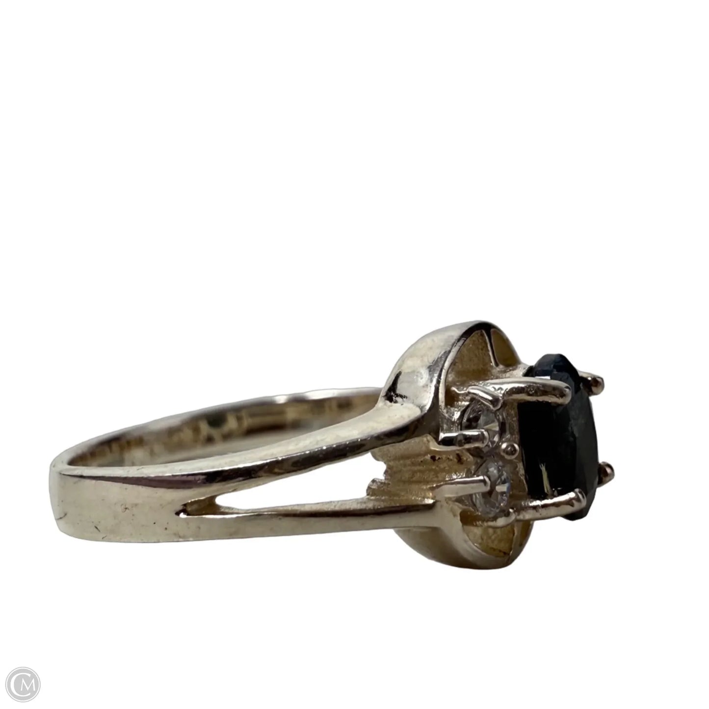 Sterling Silver, Blue & Clear Gemstone Ring, Size: 7