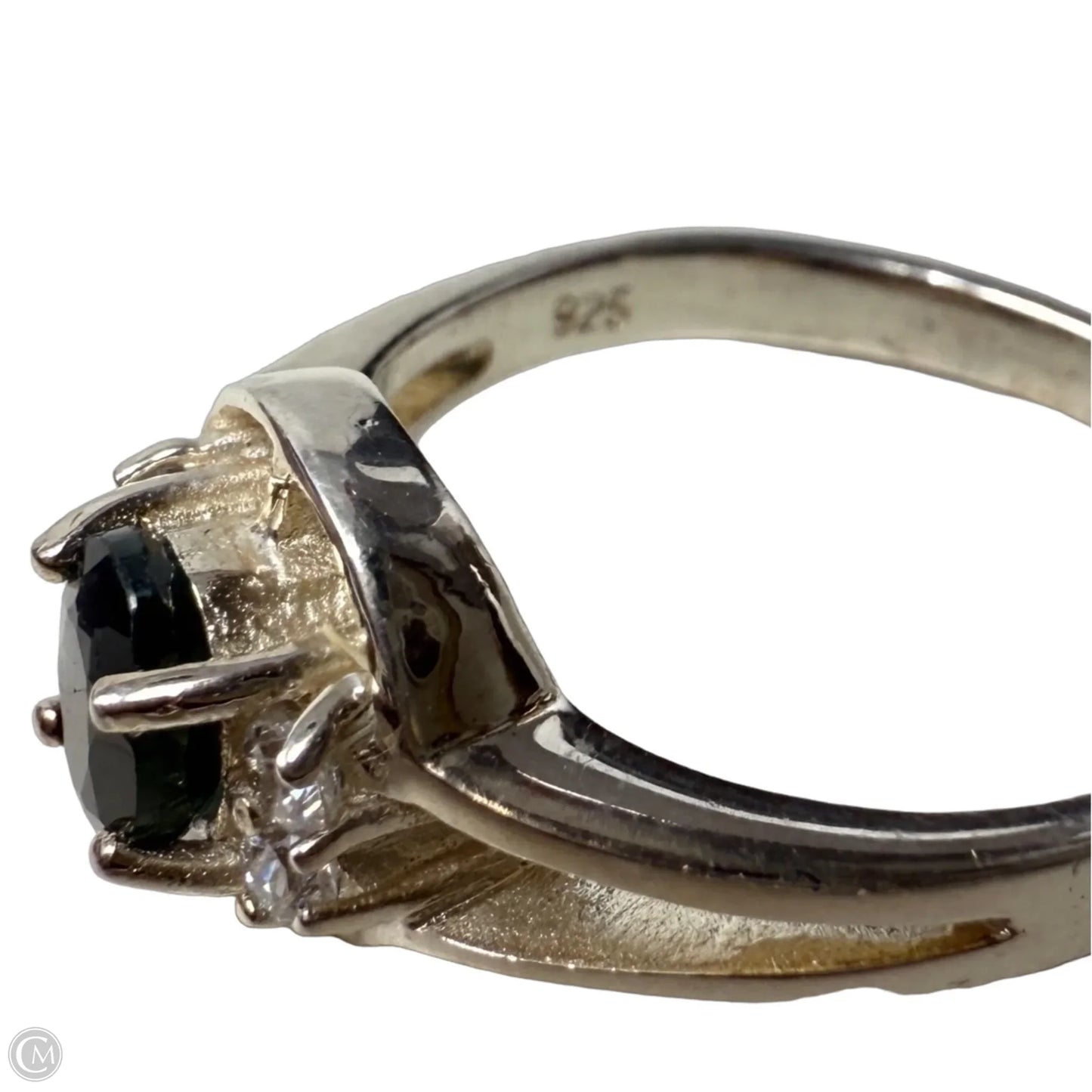 Sterling Silver, Blue & Clear Gemstone Ring, Size: 7