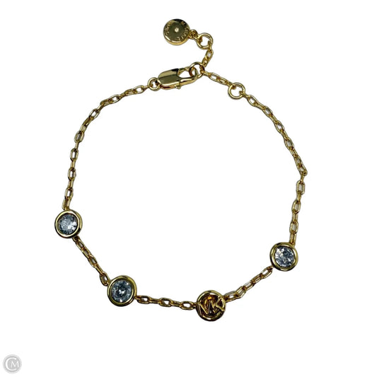 Gold-Tone Logo & Crystal Station Chain Bracelet By Michael By Michael Kors