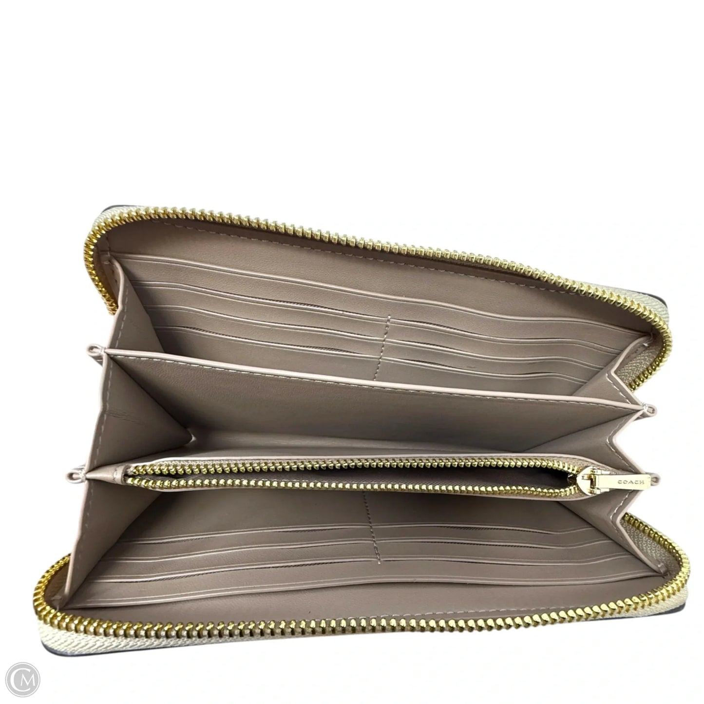 Heart Signature Long Zip Around Wallet Designer By Coach, Size: Medium