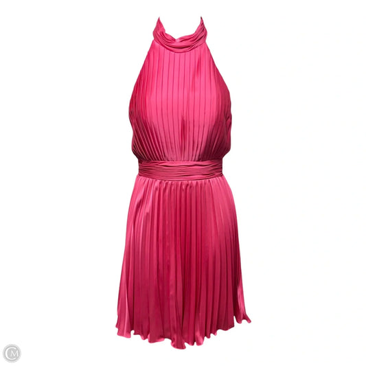 Pleated Halter Neck Mini Dress By IEENA For  Mac Duggal In Pink, Size: 4