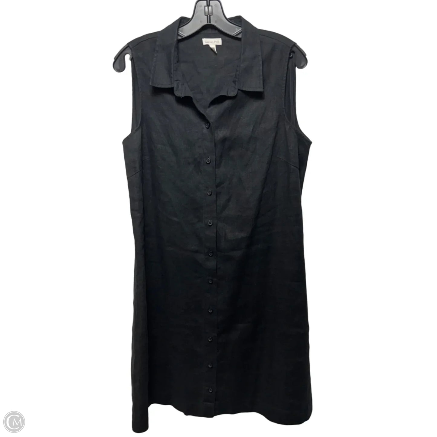 Linen Dress Casual Short By Garnet Hill In Black, Size: 12