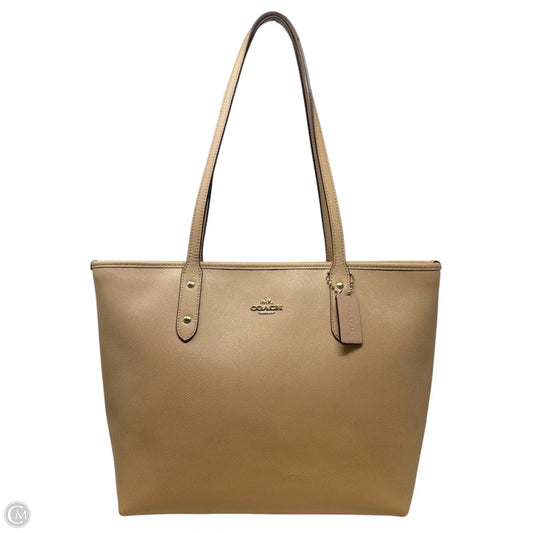 City Zip Tote In Crossgrain Leather Designer By Coach, Size: Medium