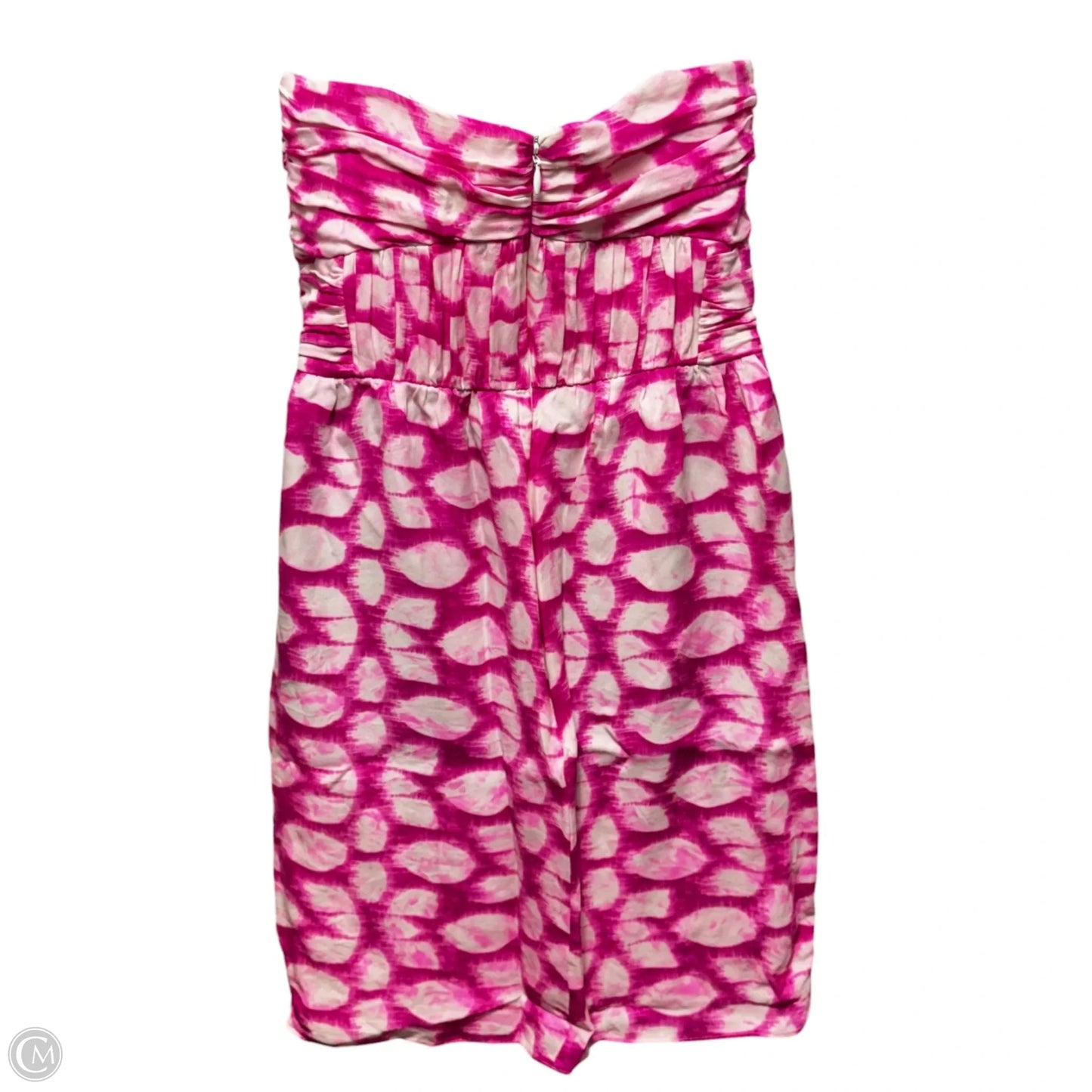 Silk Strapless Mini Dress By Shoshanna In Pink & White, Size: 4