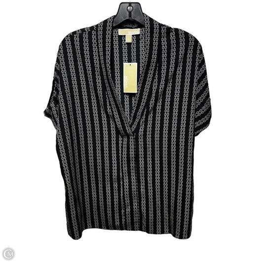 Top Short Sleeve By Michael By Michael Kors In Black & White, Size: L