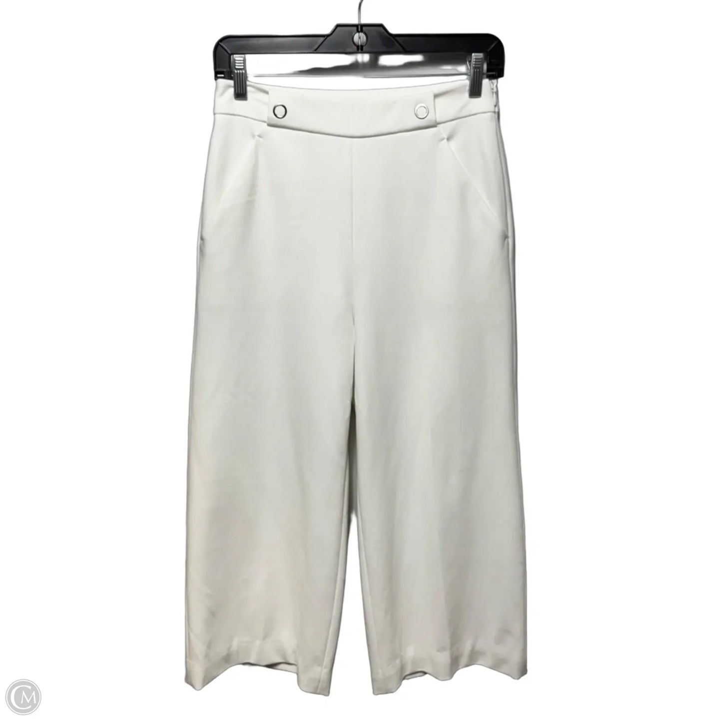 Wide Leg Cropped Pants By Elie Tahari In White, Size: 2