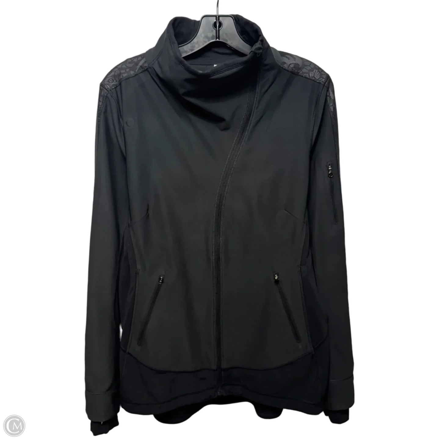 Lace Trim Athletic Jacket By Lululemon In Black, Size: 10