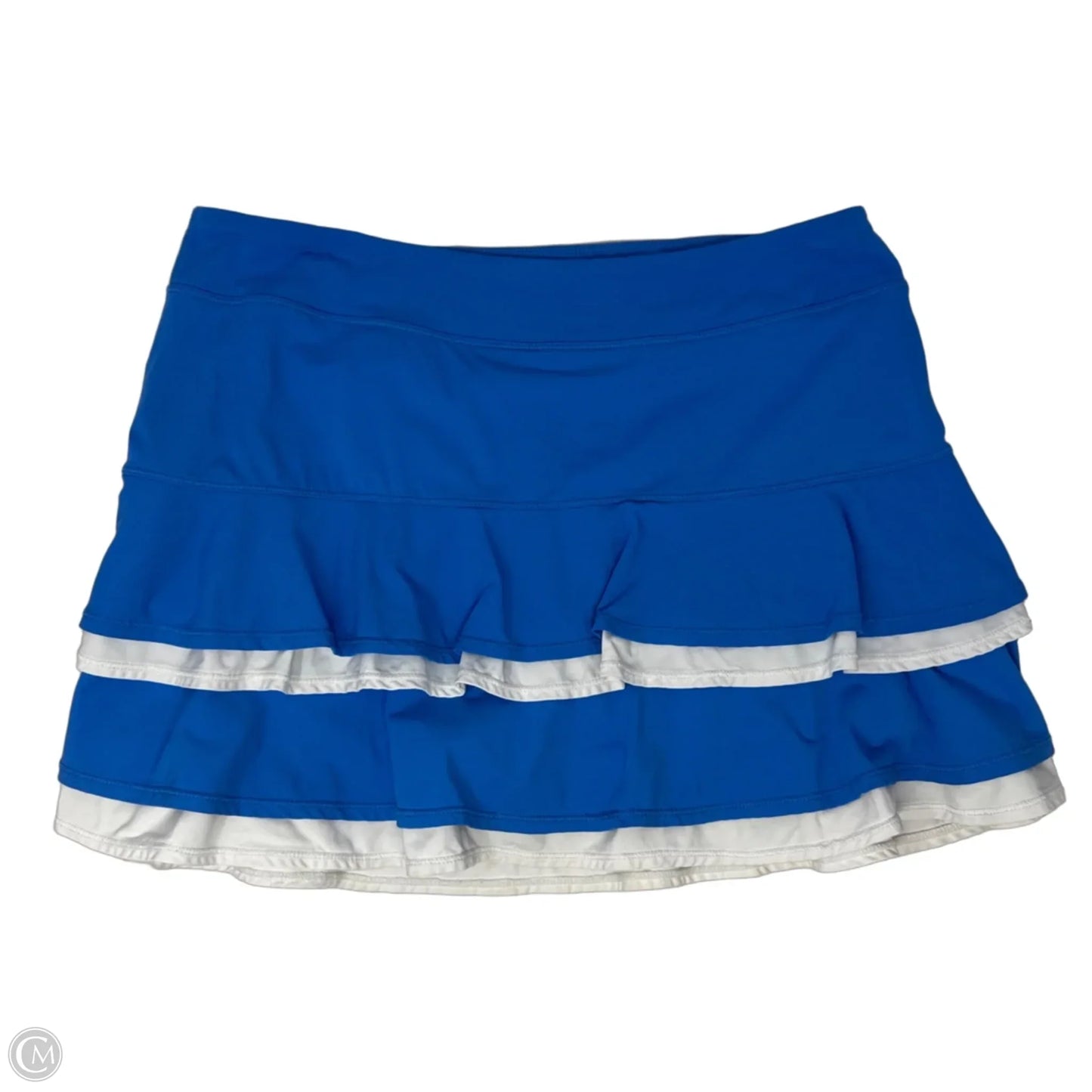 Zela Skort UPF50+ Designer By Luxletic By Lilly Pulitzer In Blue & White, Size: L