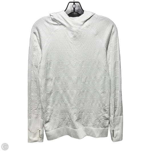 Textured Athletic Top Long Sleeve Hoodie By Lululemon In White, Size: 6