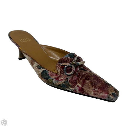 Vintage Kitten Heel Shoes Designer By Stuart Weitzman In Floral Print, Size: 8.5