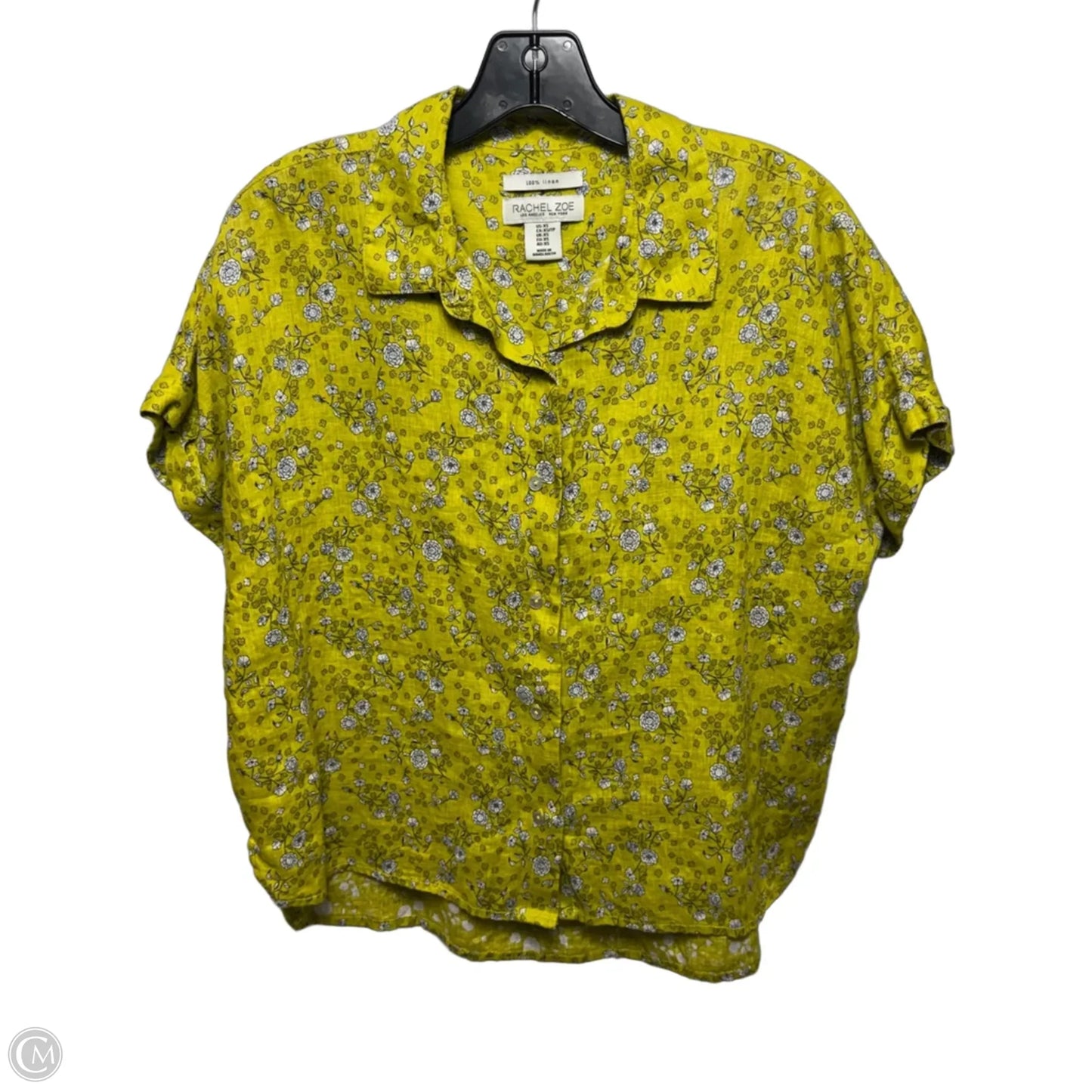 Linen Top Short Sleeve By Rachel Zoe In Floral Print, Size: Xs