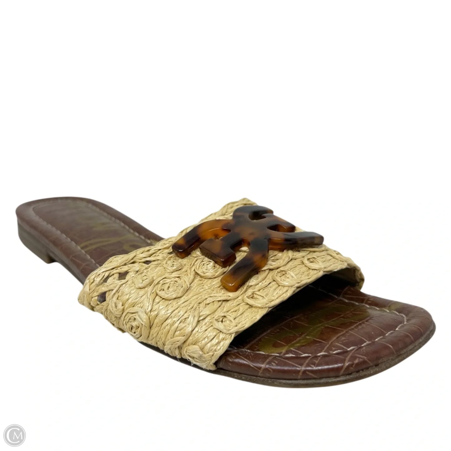 Backer Raffia Slide Sandals By Sam Edelman In Tan, Size: 8
