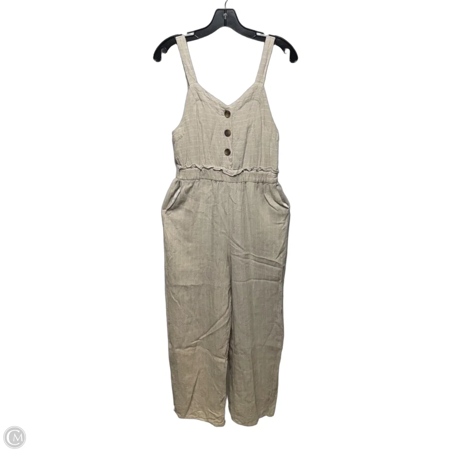 Linen Blend Jumpsuit By Romeo And Juliet In Beige, Size: M