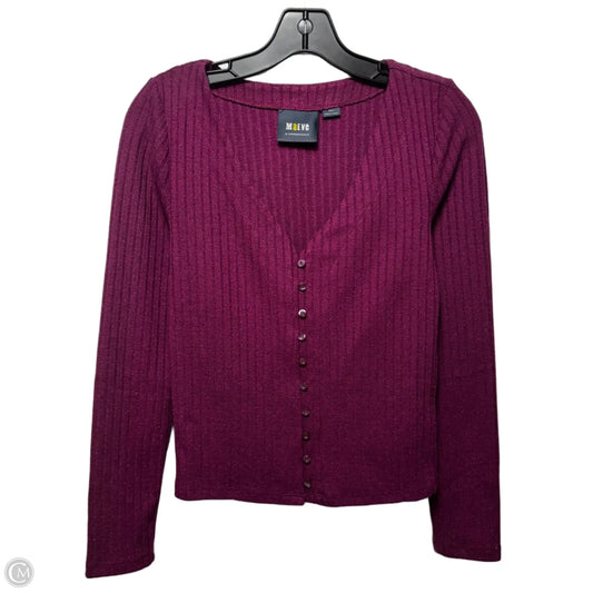 Metallic Rib Sweater By Maeve In Purple, Size: S