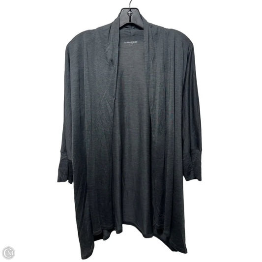 Silk & Cotton Cardigan By Eileen Fisher In Grey, Size: L