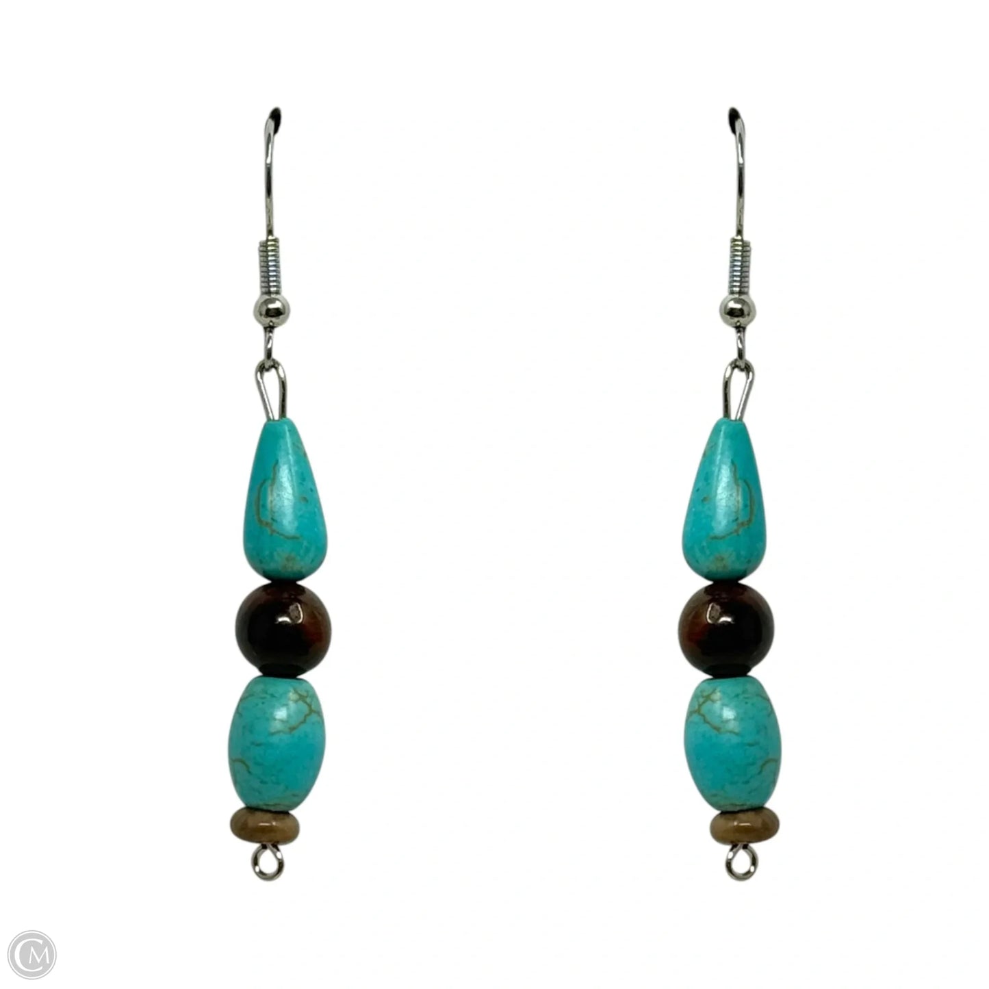 Faux Turquoise Bead Dangle Earrings