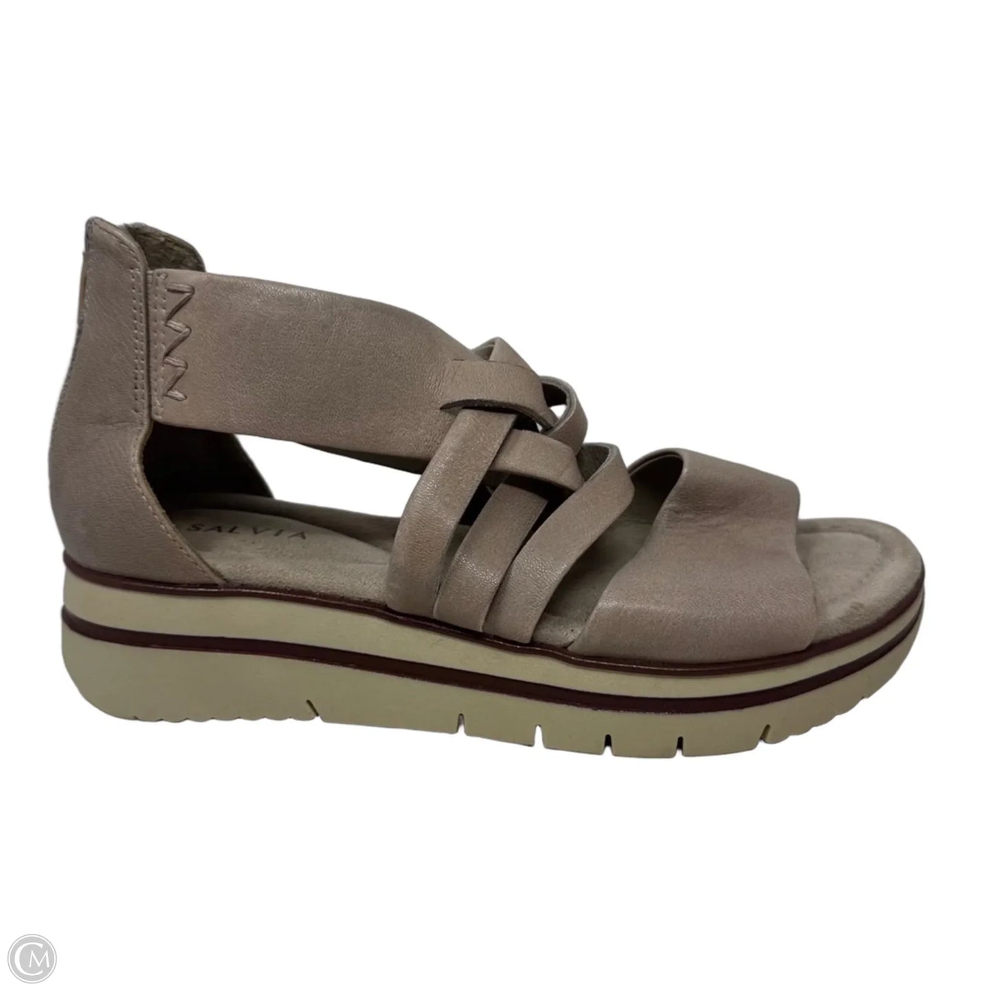 Aida Leather Sandals Flats By Salvia In Pink, Size: 8.5 (39)