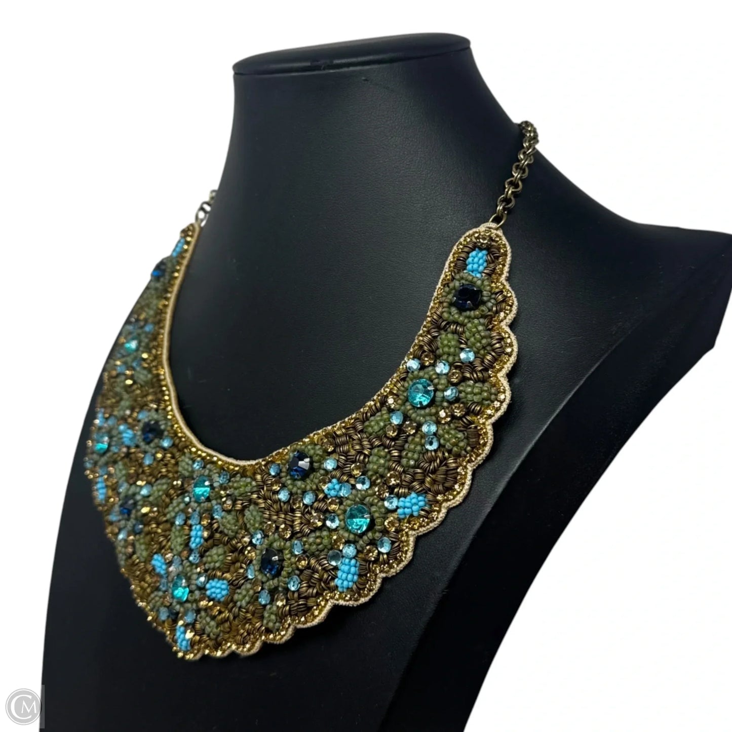 Crystal Beaded Bib Necklace Statement By Deepa Gurnani