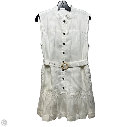 Linen Belted Dress Casual Short By Banana Republic In White, Size: Xs