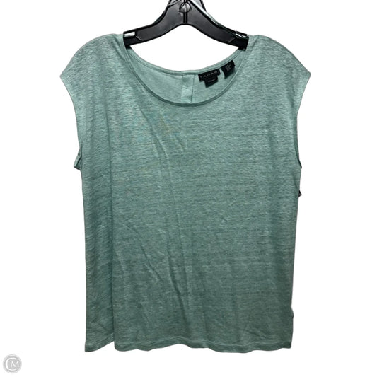Linen Top Sleeveless By Tahari In Aqua, Size: M