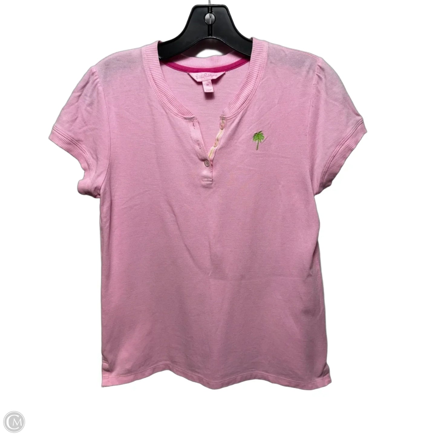 Top Short Sleeve Designer By Lilly Pulitzer In Pink, Size: M