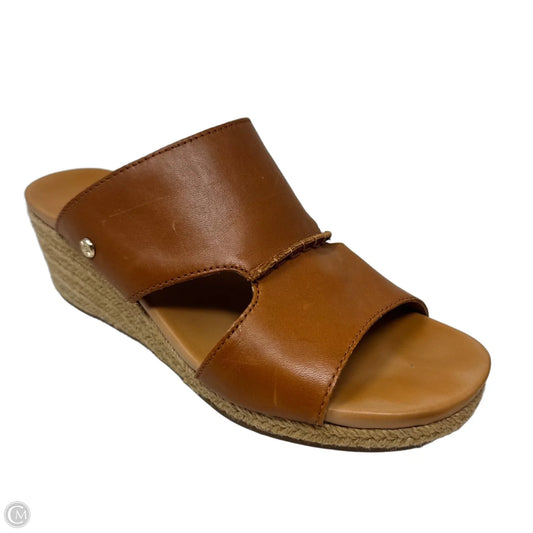 Espadrille Wedge Sandals Designer By Ugg In Tan, Size: 8
