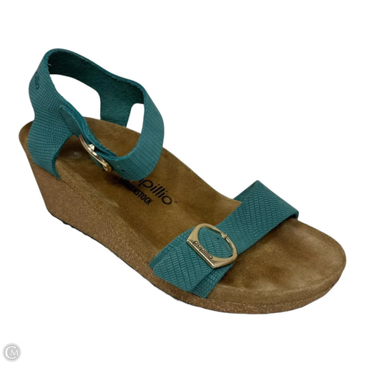 Sandals Heels Wedge By Papillio In Teal, Size: 11