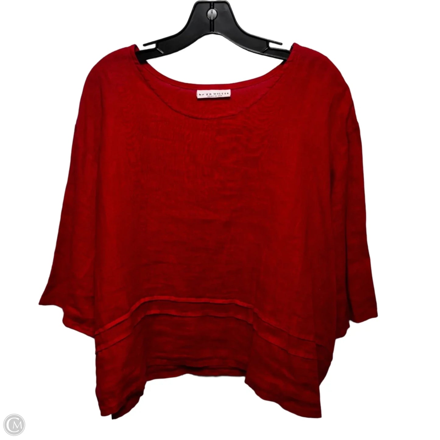 Linen Top 3/4 Sleeve By Bryn Walker In Red, Size: Xl