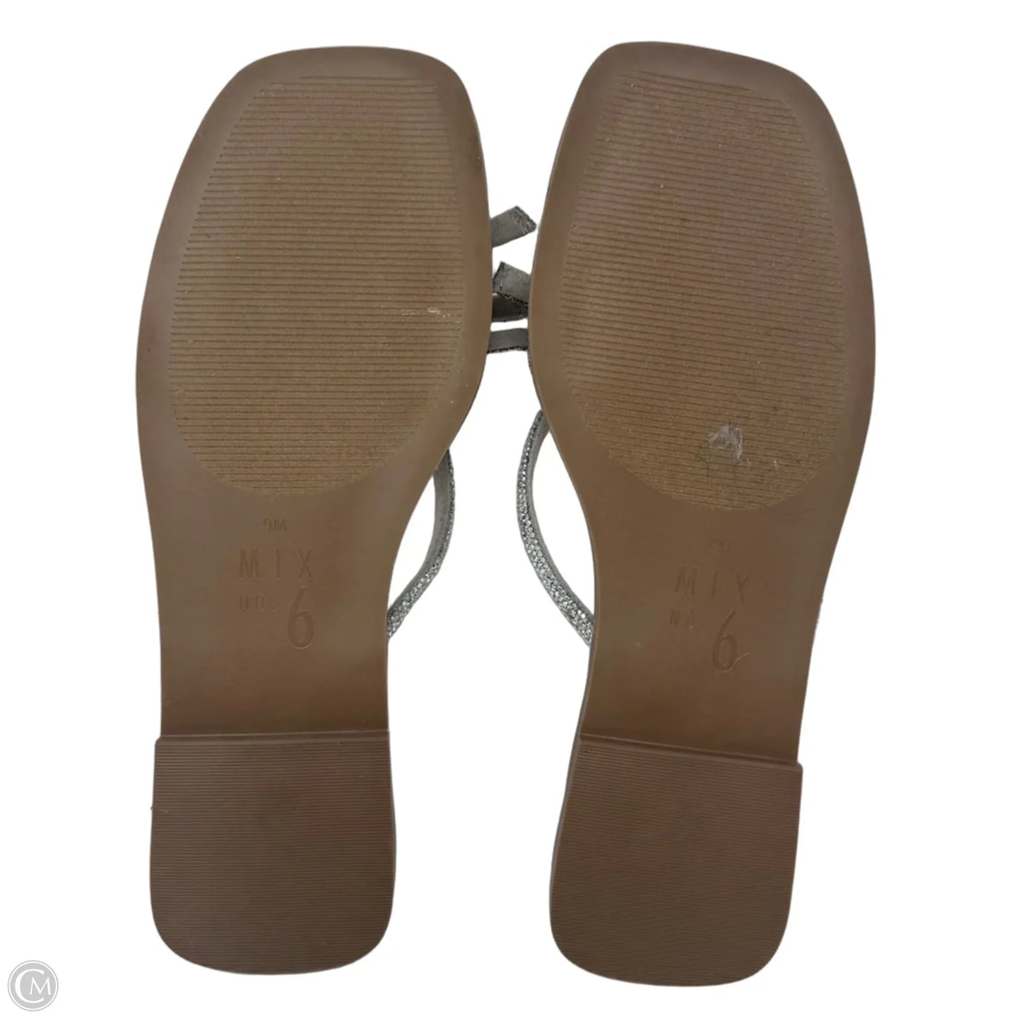 Sandals Flats By Mix No 6 In Silver, Size: 9