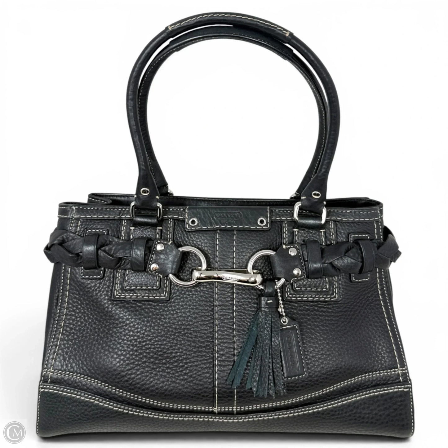 Hamptons Pebbled Leather Carryall Designer By Coach, Size: Medium