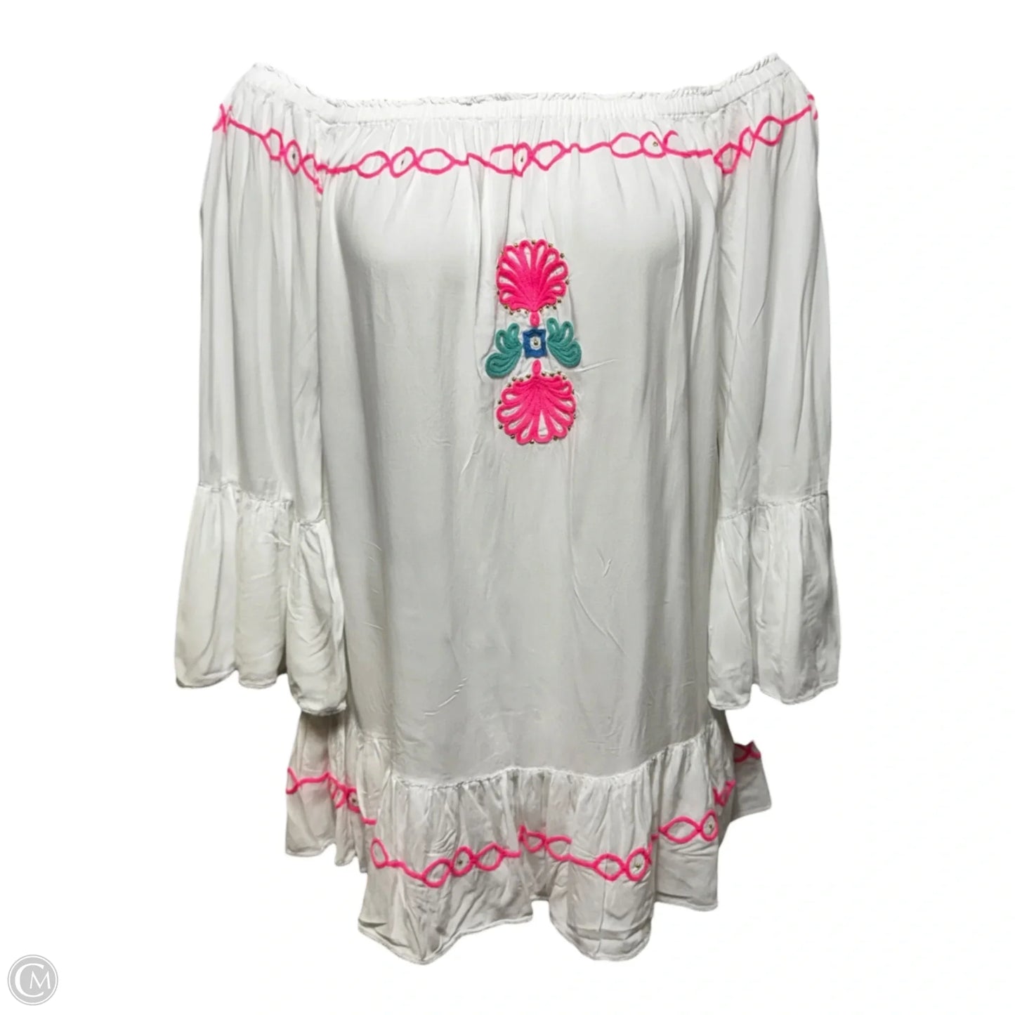 Nemi Embroidered Tunic Designer By Lilly Pulitzer In White, Size: L