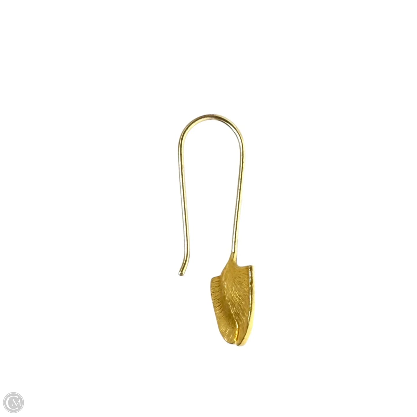 Gold Tone Ginkgo Leaf Drop Earrings