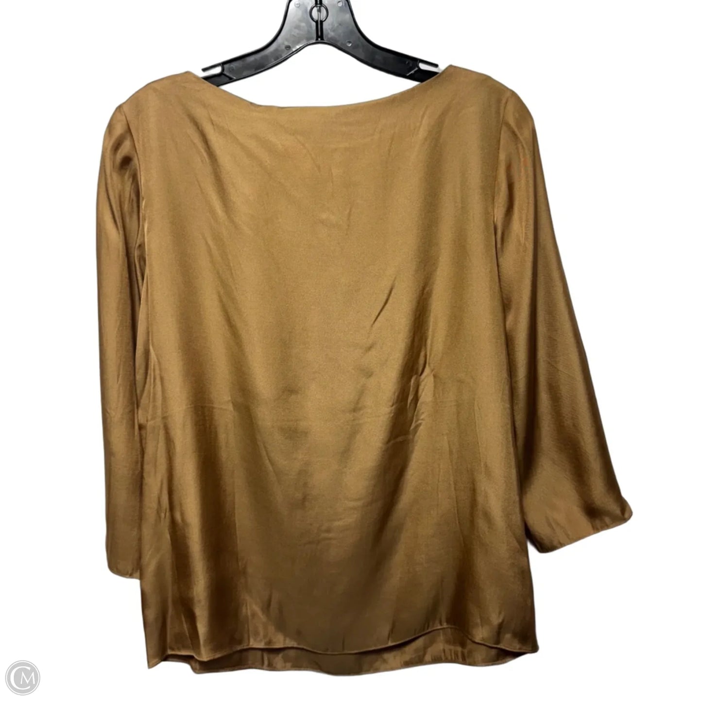 Silk Blend Top Long Sleeve By Vince In Tan, Size: M