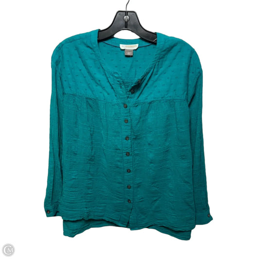 Top Long Sleeve By Pilcro In Teal, Size: Xs