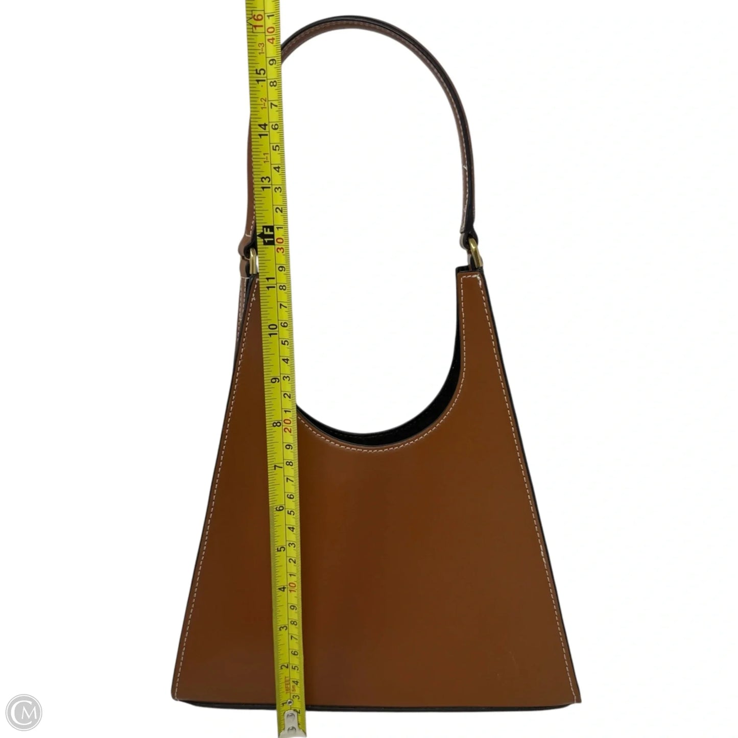 Rey Leather Structured Shoulder Bag By Staud, Size: Small