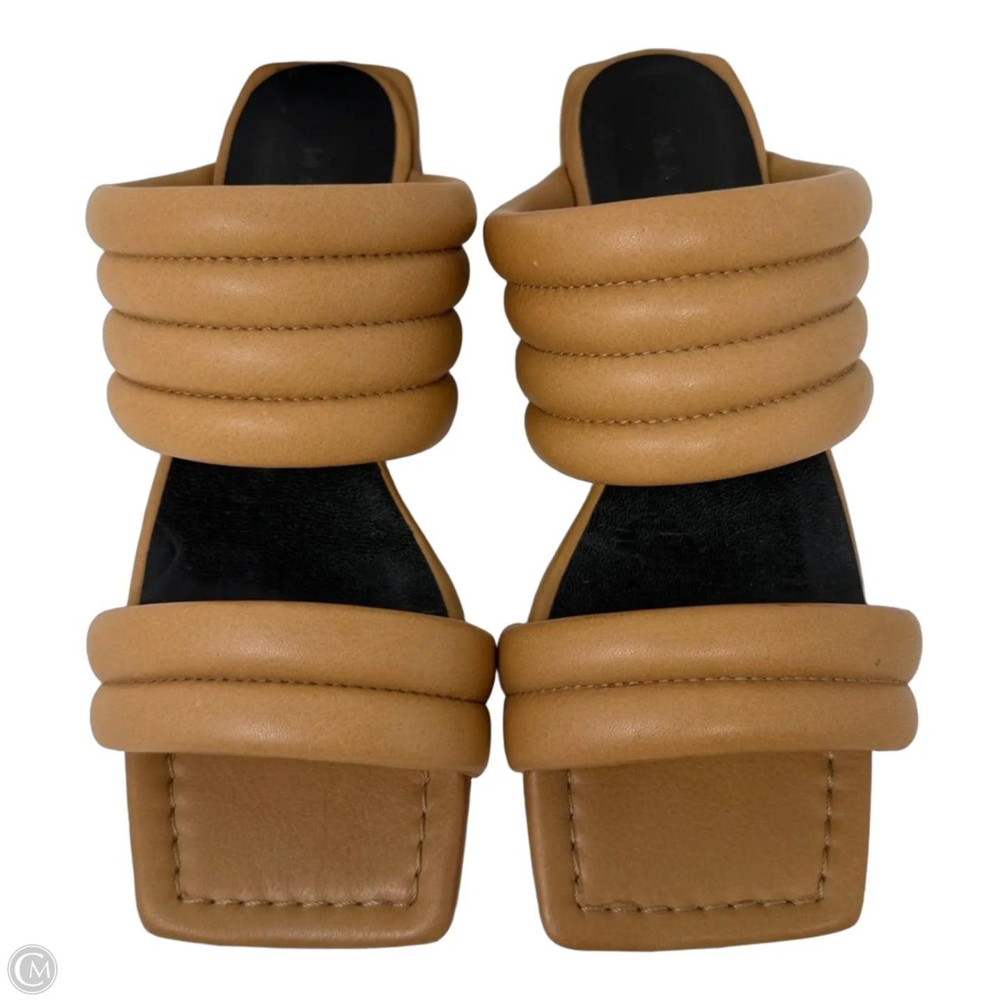 Korin European Puffy Leather Slide Sandals By Marcella In Tan, Size: 8 (EU 38)