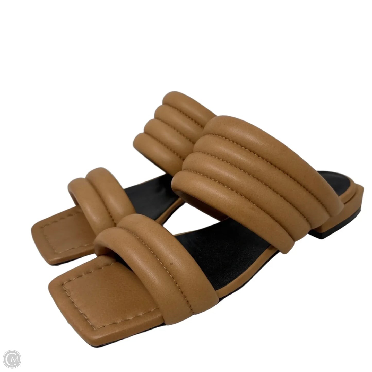 Korin European Puffy Leather Slide Sandals By Marcella In Tan, Size: 8 (EU 38)