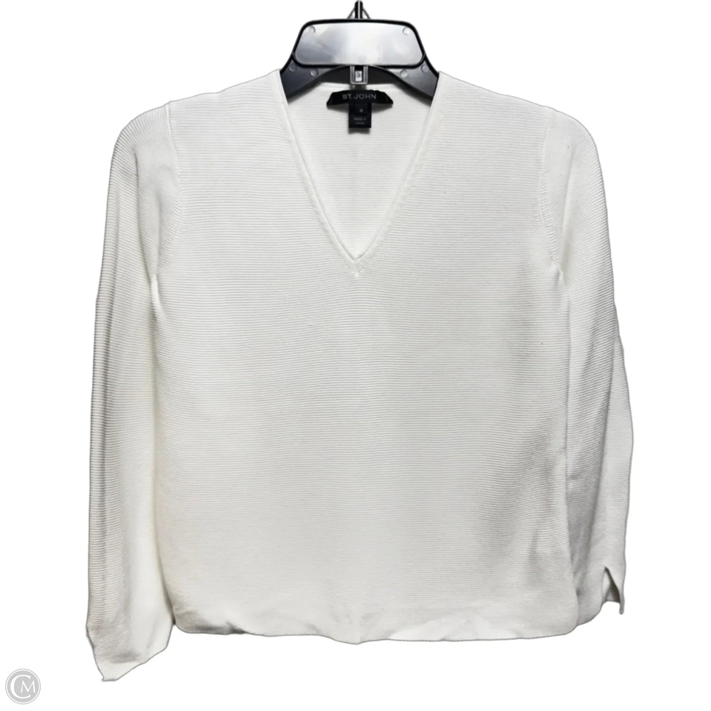 Knit Top Long Sleeve By St. John In White, Size: M