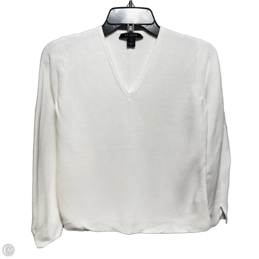 Knit Top Long Sleeve By St. John In White, Size: M