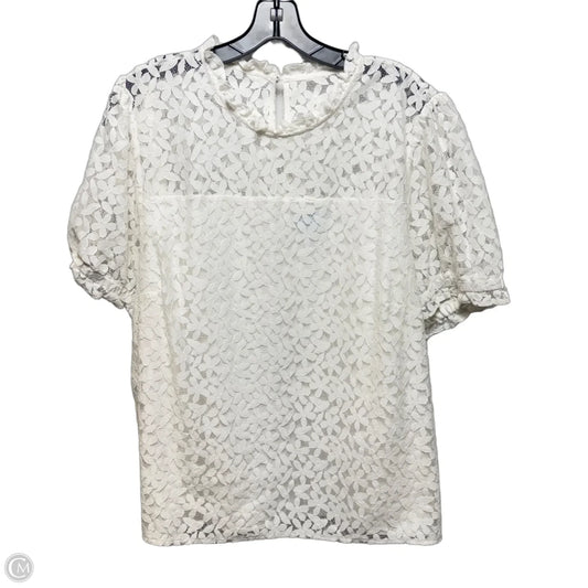 Lace Top Short Sleeve By Cece In White, Size: 3x